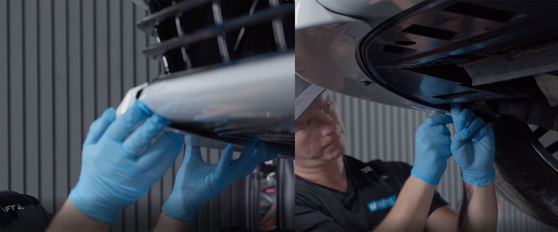 Monterar add-on läpp frontspoiler till Volvo