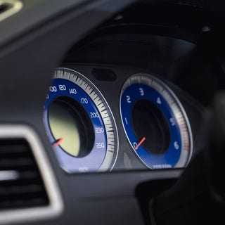 R-blå mätartavlor till Volvo V70, XC70, S80, S60, V60, XC60, diesel bred ring