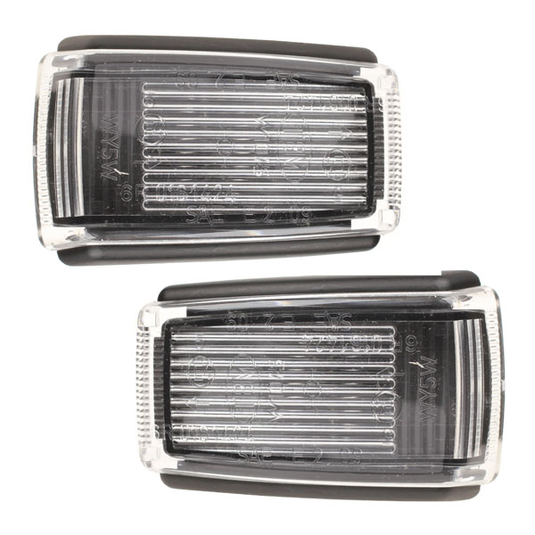 Vita skärmblinkers till Volvo, svart botten