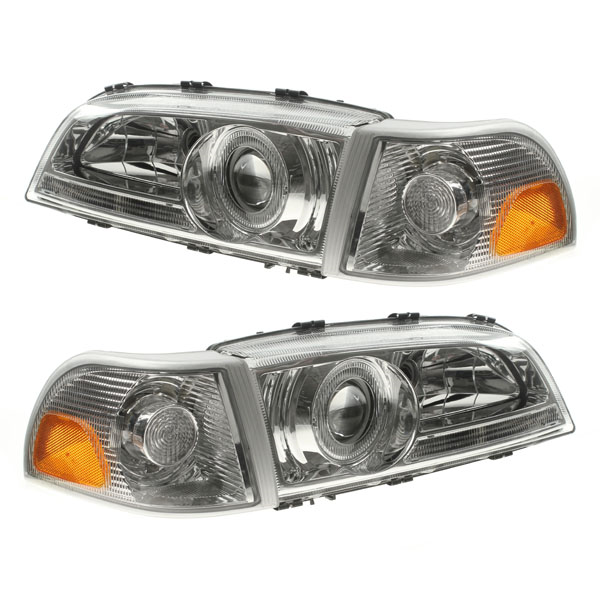 Styling strålkastare till Volvo S70, C70, V70, kromade, USA-blinkers