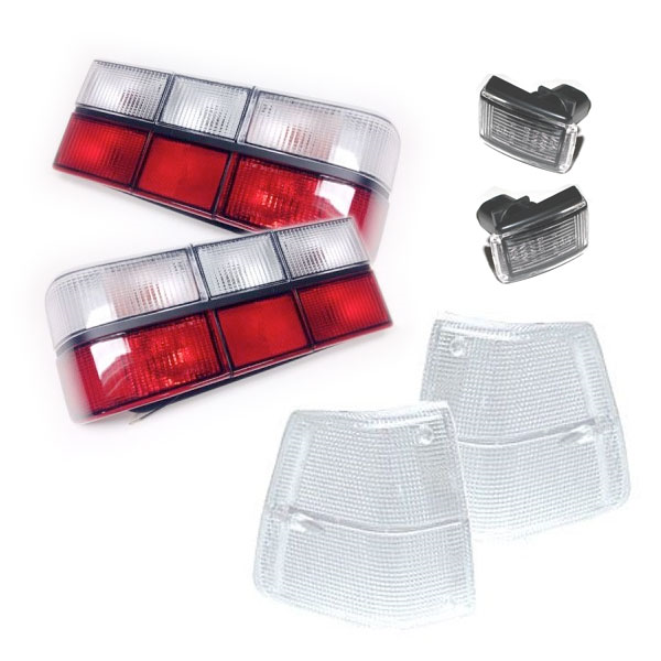 Pakket: Achterlichten, volledig witte rij, witte knipperlichten en schermknipperlichten voor Volvo 2