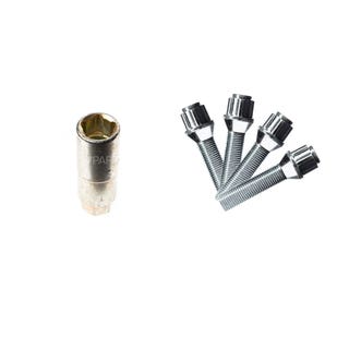 Hjullås bultsats, 4 låsbultar till Volvo S60, V60, S80, V70, XC60, XC70, XC90, för 20mm spacer