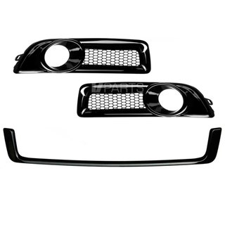 Blanksvarta dimljusgaller och dekorlist till Volvo V70 08-13